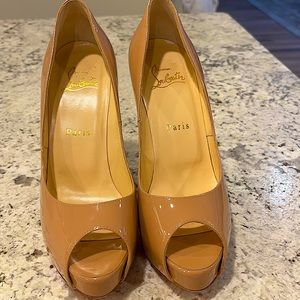 Christian Louboutin Peep Toe Patent Leather- 37